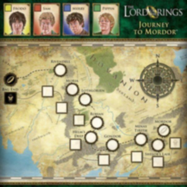 The Lord of the Rings: Journey to Mordor game board