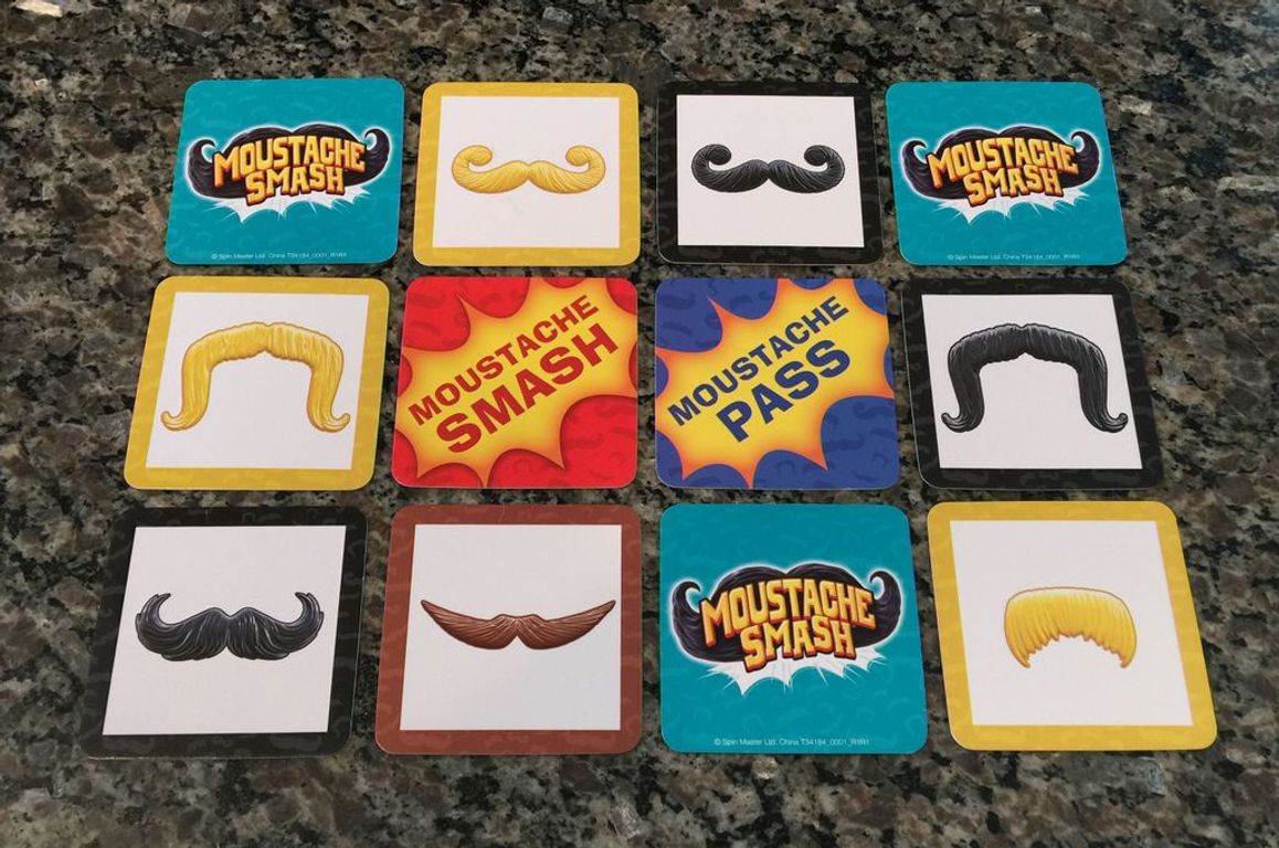 Moustache Smash cards