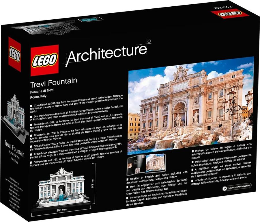 LEGO® Architecture Fontana de Trevi parte posterior de la caja