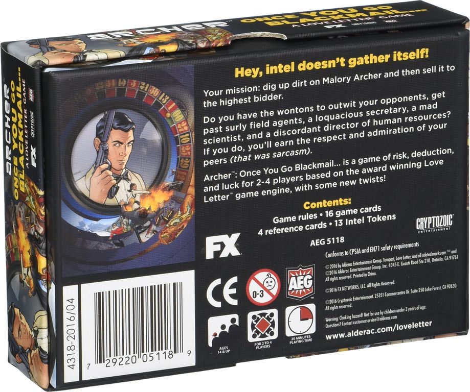 Archer: Once You Go Blackmail... back of the box