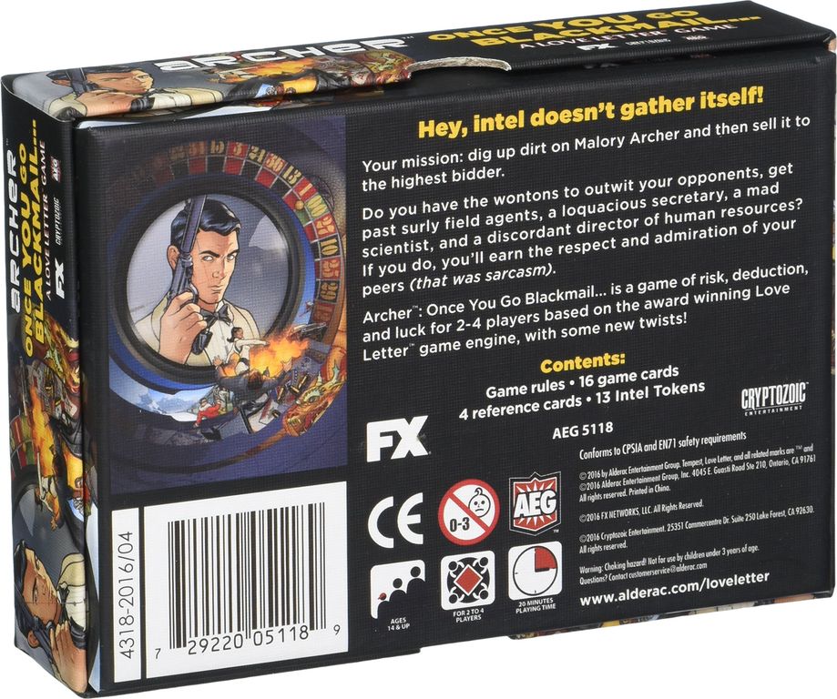 Archer: Once You Go Blackmail... parte posterior de la caja