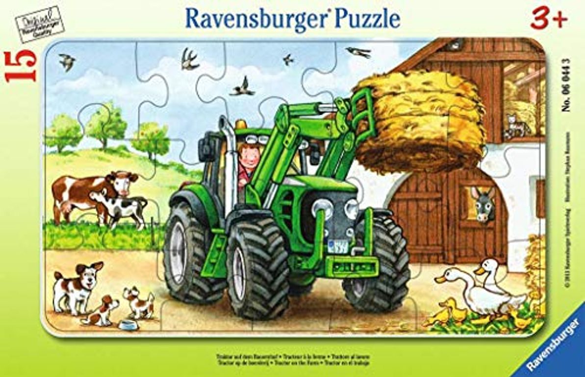 2 puzzles - construction site and farm box