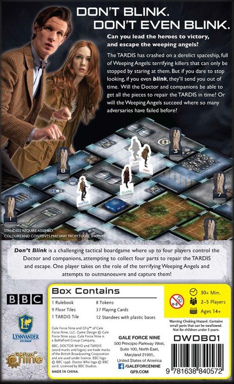 Doctor Who: Don't Blink parte posterior de la caja