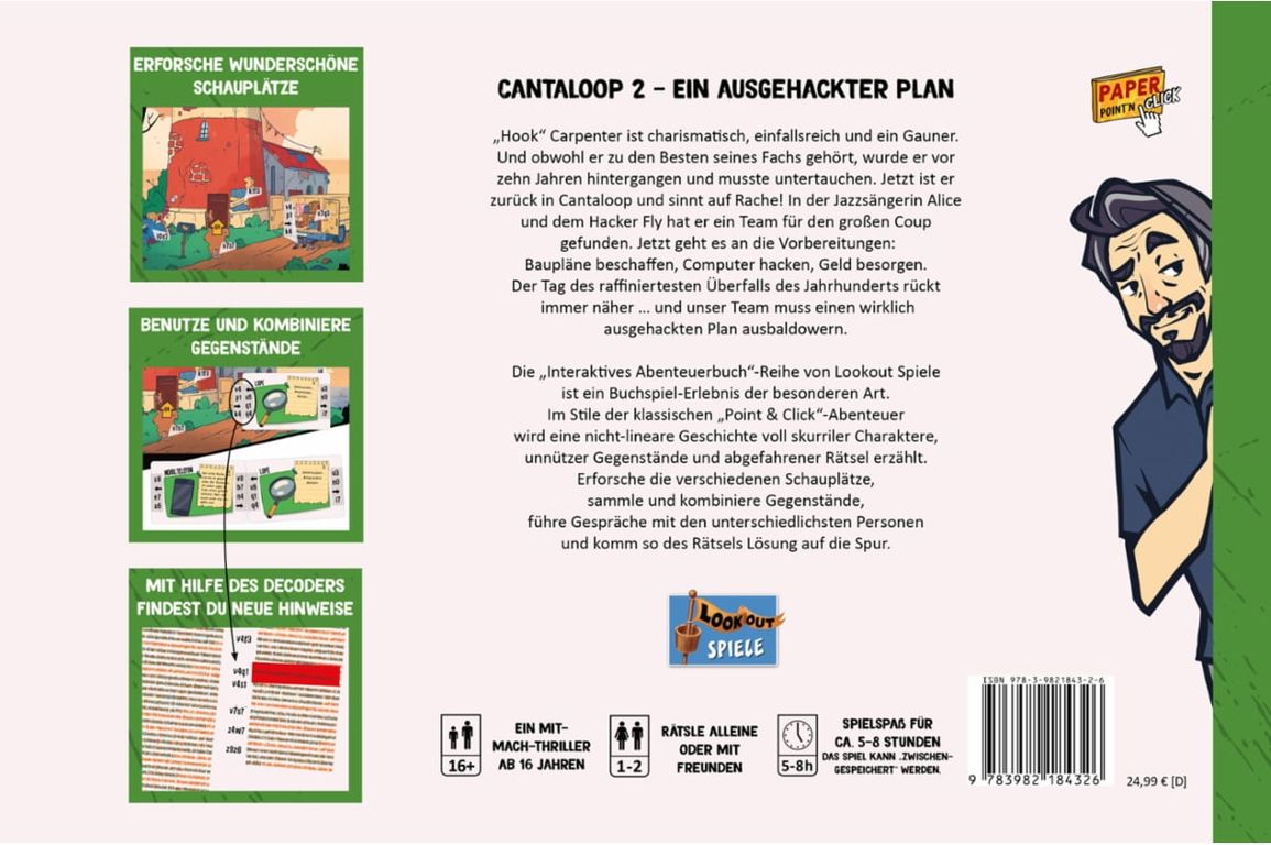 Cantaloop: Buch 2 – Ein ausgehackter Plan rückseite der box