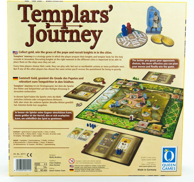 Templars' Journey back of the box