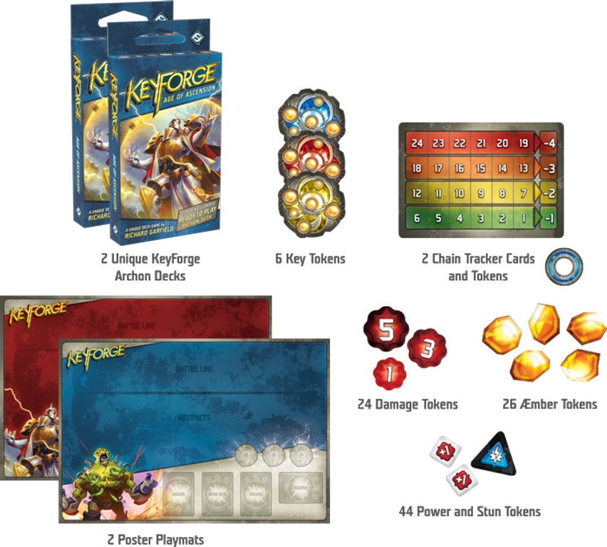 KeyForge Age of Ascension components