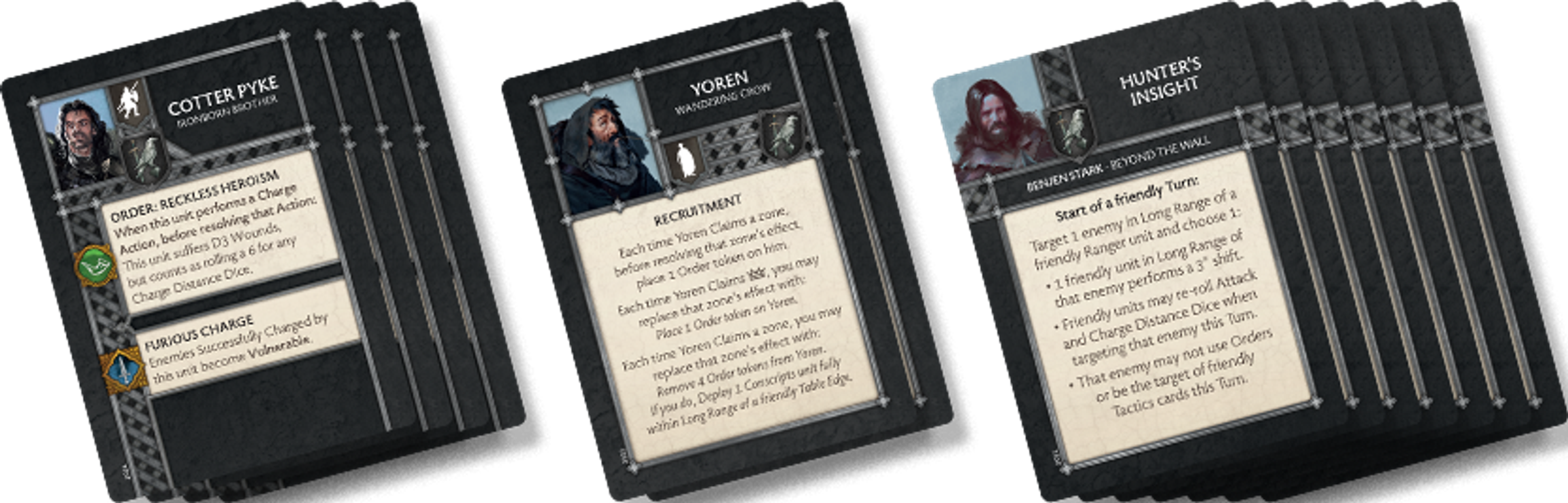 A Song of Ice & Fire: Tabletop Miniatures Game – Night's Watch Heroes 3 cards