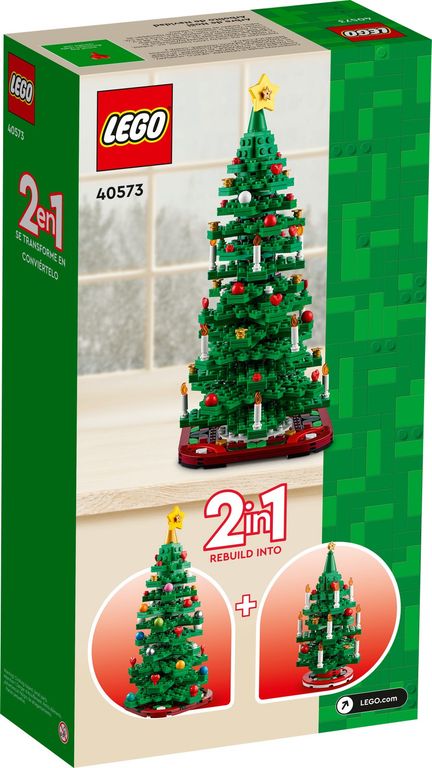 Kerstboom achterkant van de doos