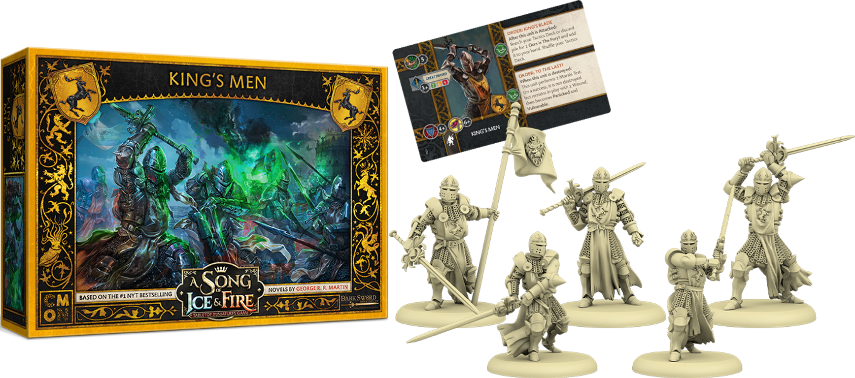 A Song of Ice & Fire: Tabletop Miniatures Game – King's Men componenten