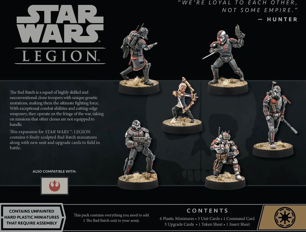 Star Wars: Legion – Bad Batch parte posterior de la caja