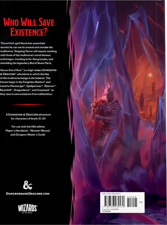 Dungeons & Dragons: Vecna - Eve of Ruin back of the box