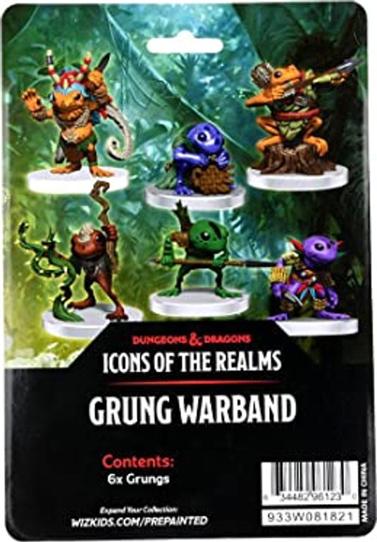 D&D Icons of the Realms: Grung Warband parte posterior de la caja