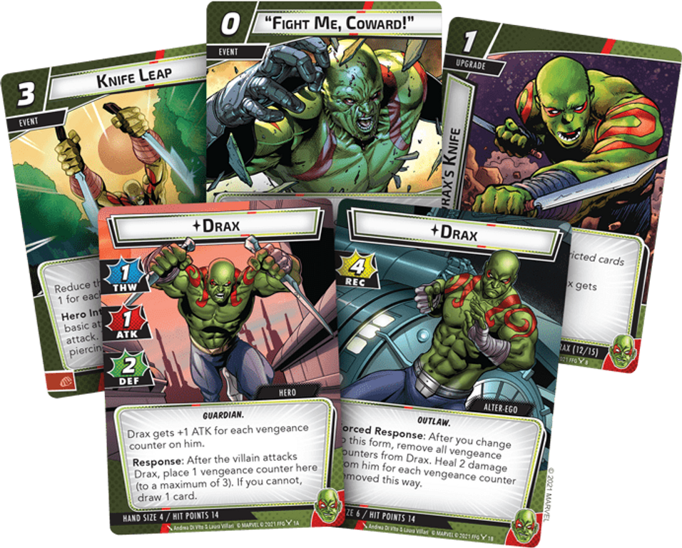 Marvel Champions: The Card Game – Drax Hero Pack kaarten