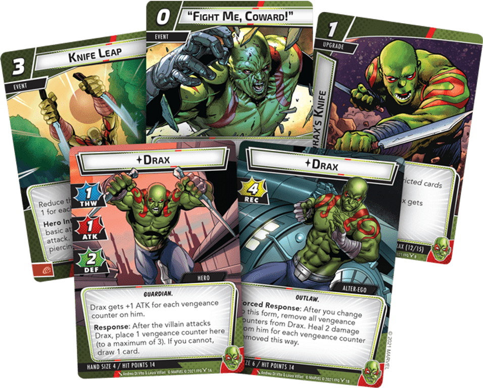 Marvel Champions: The Card Game – Drax Hero Pack cartes