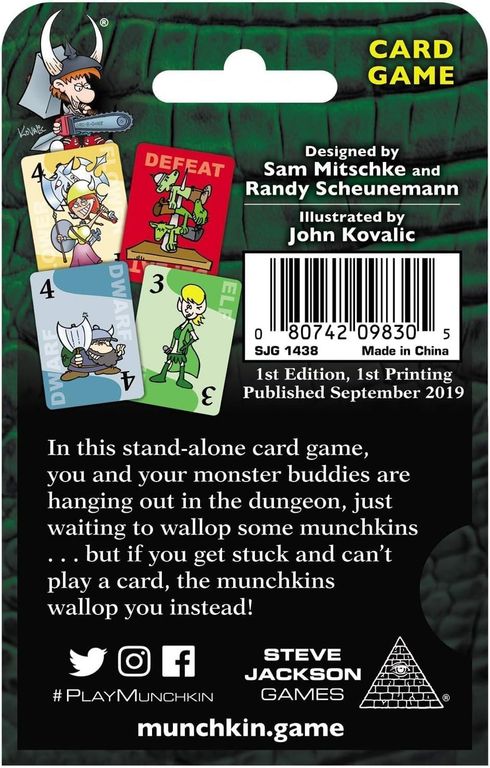 Munchkin Mighty Monsters parte posterior de la caja