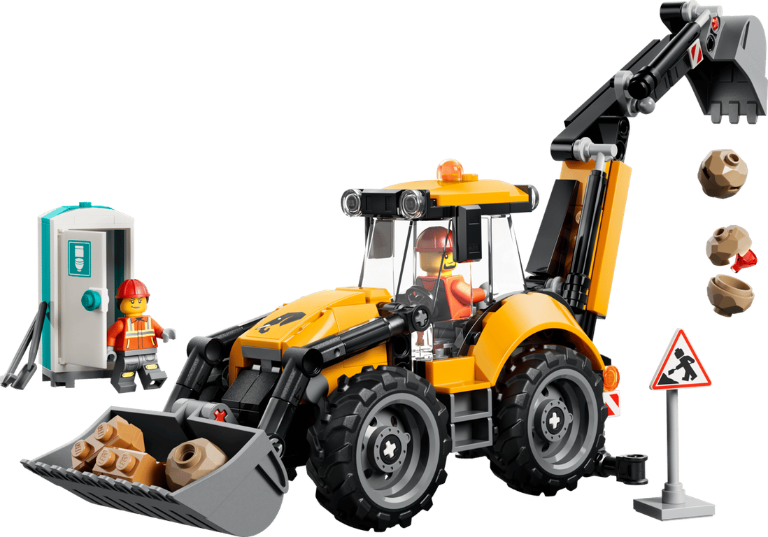 LEGO® City Yellow Backhoe Loader components