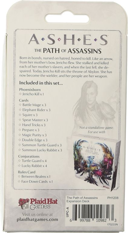 Ashes: The Path of Assassins back of the box