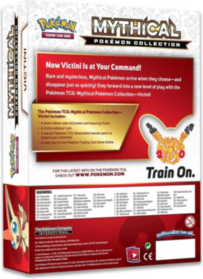 Pokémon TCG: Mythical Pokémon Collection - Victini rückseite der box