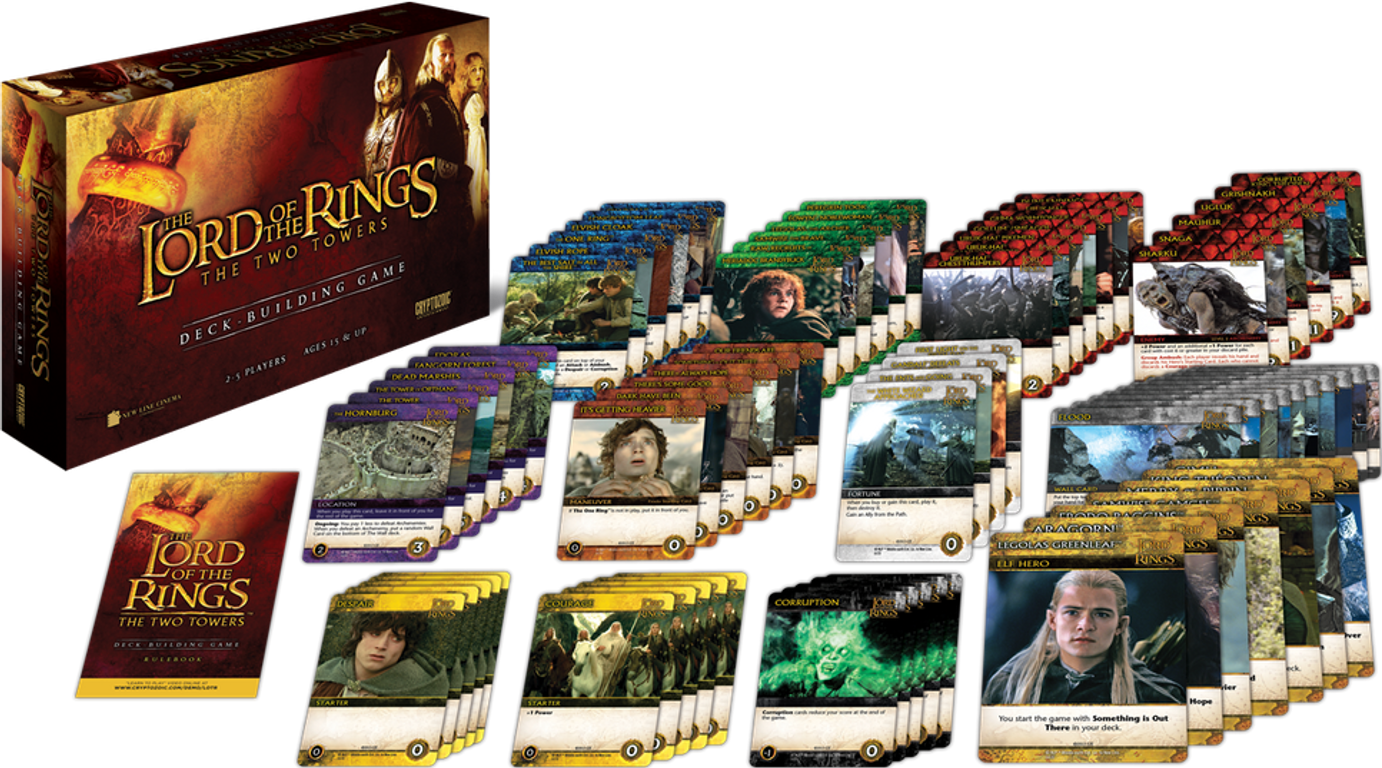 The Lord of the Rings: The Two Towers Deck-Building Game components