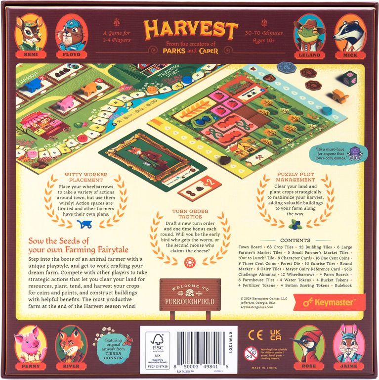 Harvest back of the box