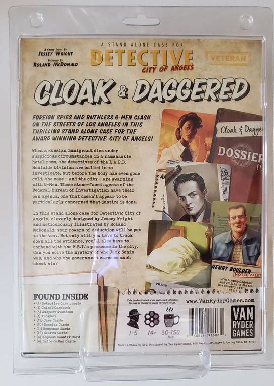 Detective: City of Angels – Cloak & Daggered back of the box