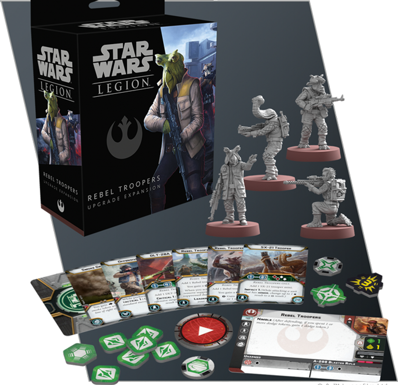 Star Wars: Legion – Rebel Troopers Upgrade Expansion componenten