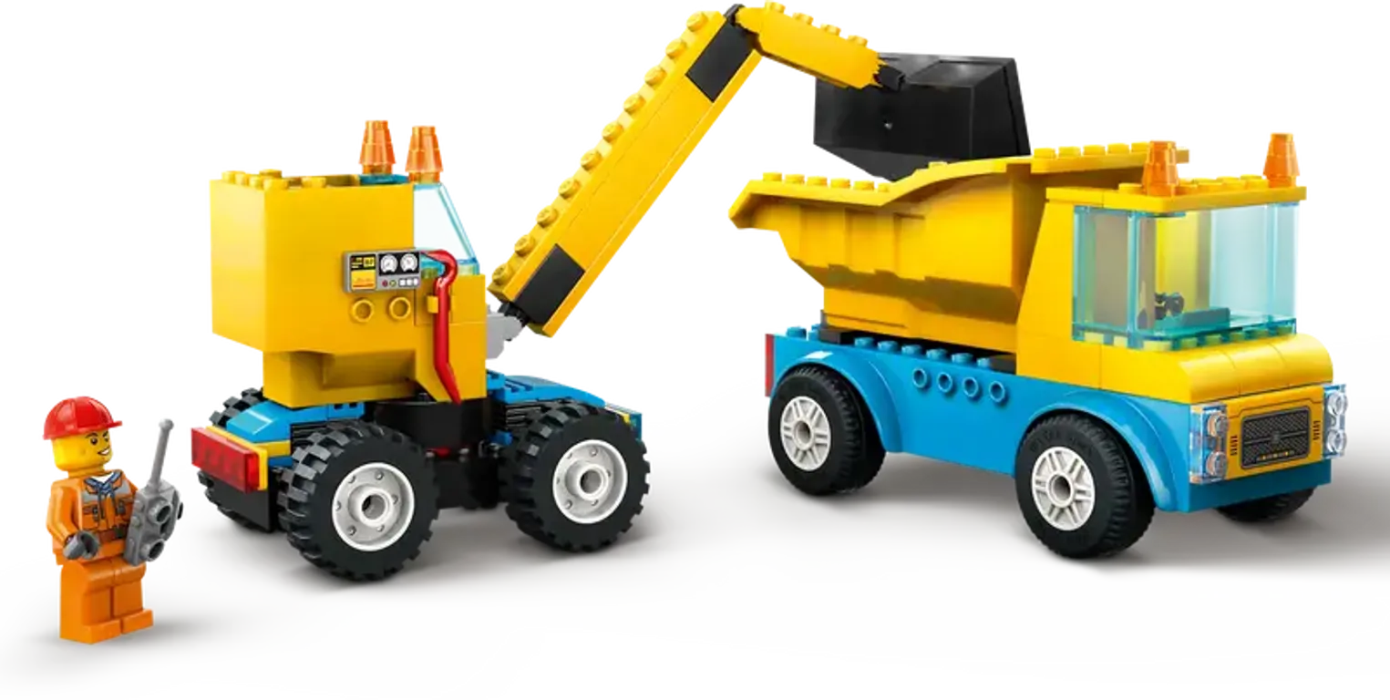 LEGO® City Construction Trucks and Wrecking Ball Crane vehicle