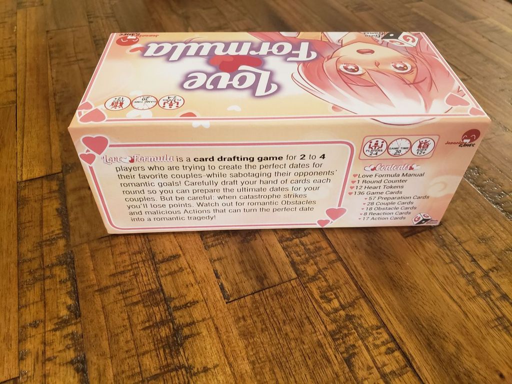 Love Formula rückseite der box