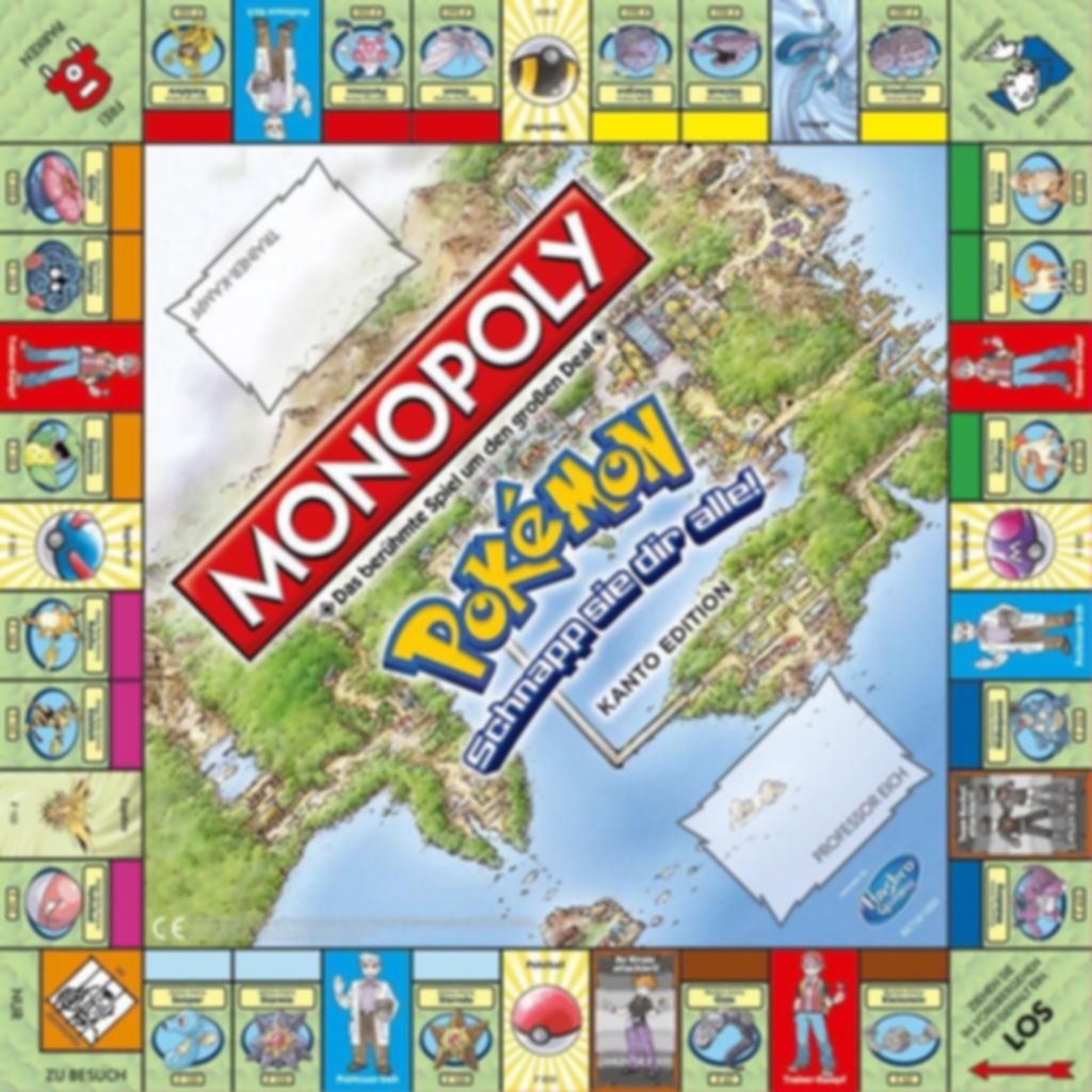 Monopoly: Pokémon Kanto game board