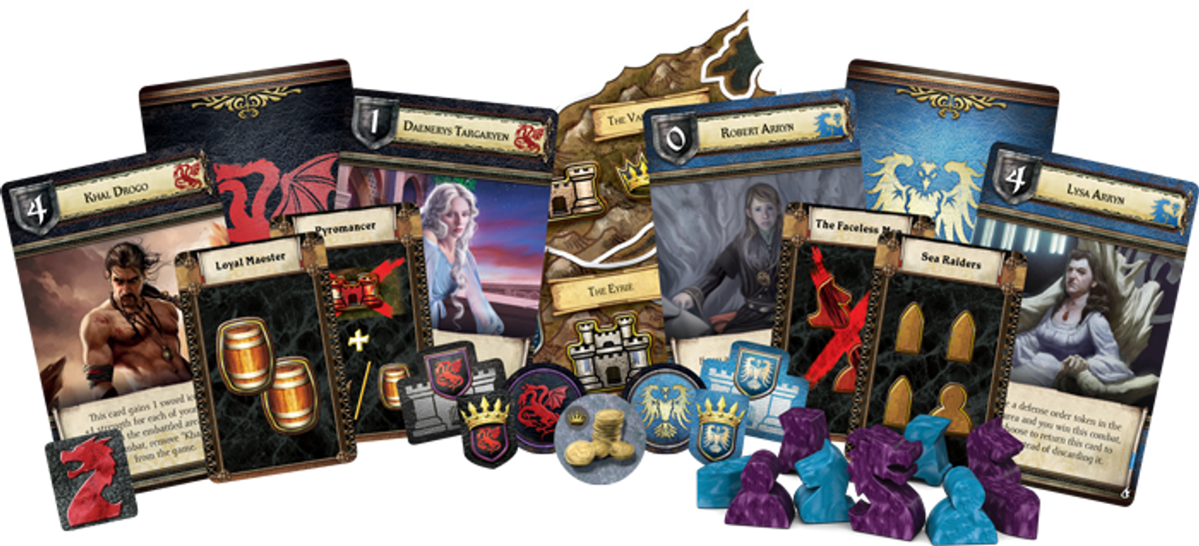 A Game of Thrones: Het Bordspel (Tweede editie) – Mother of Dragons uitbreiding componenten