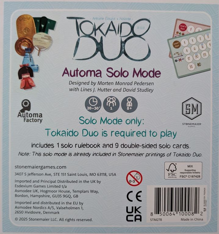 Tokaido Duo: Automa Solo Mode torna a scatola