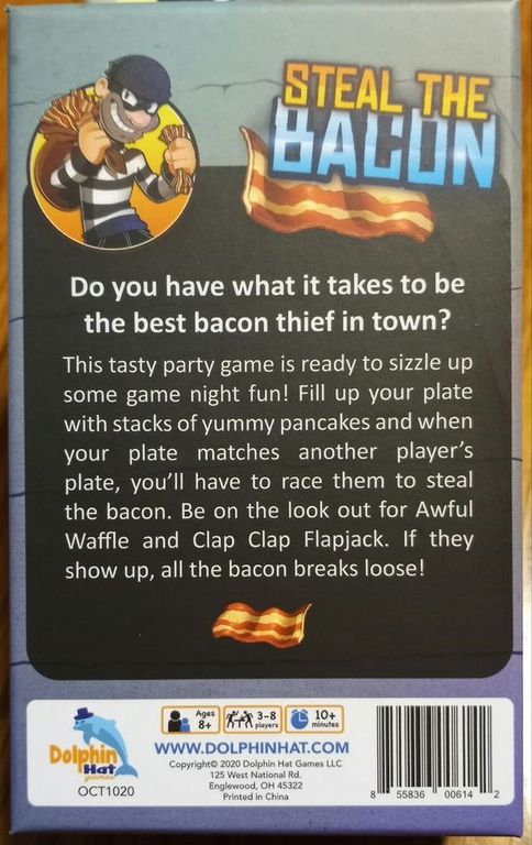 Steal the Bacon achterkant van de doos