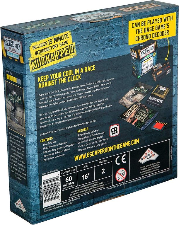 Escape Room: The Game - 2 Players back of the box