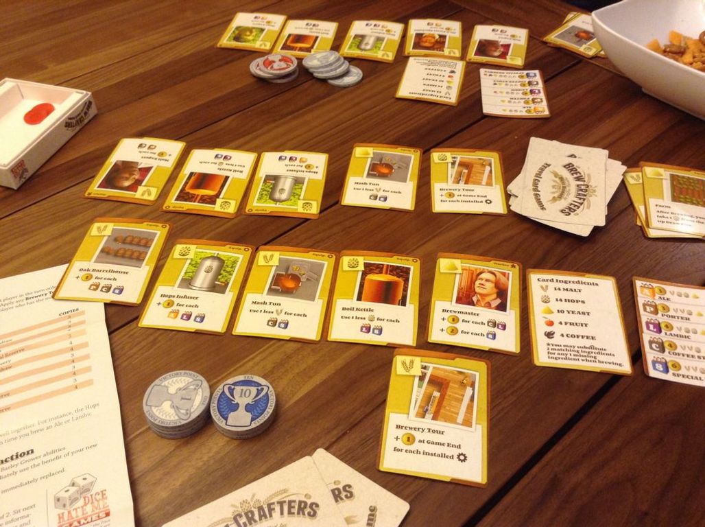 Brew Crafters: Travel Card Game components