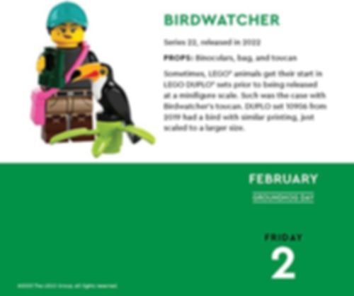 Minifigure-a-Day 2024 Daily Calendar Birdwatcher