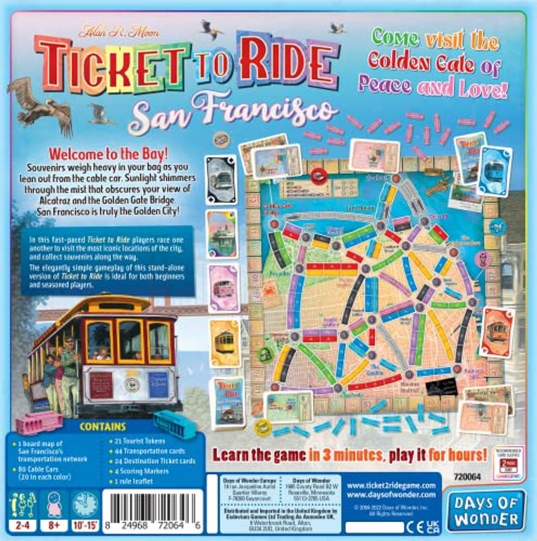 Ticket to Ride: San Francisco achterkant van de doos