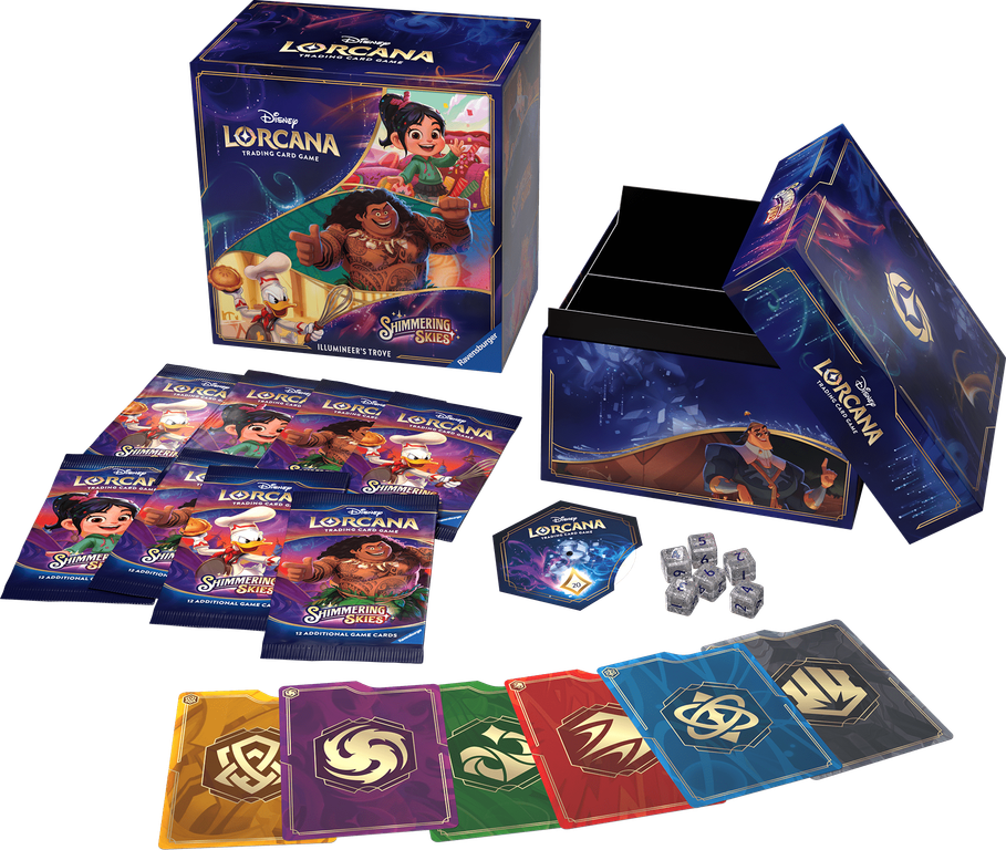 Disney Lorcana TCG: Shimmering Skies Trove Pack componenten