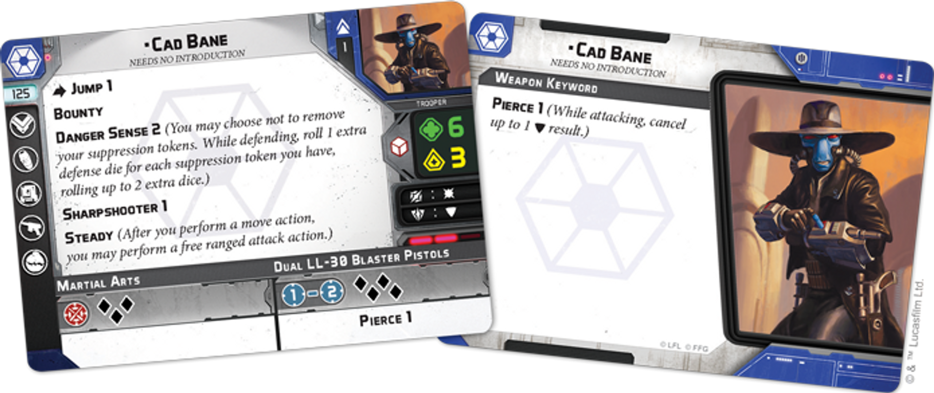 Star Wars: Legion - Cad Bane Operative Expansion cards