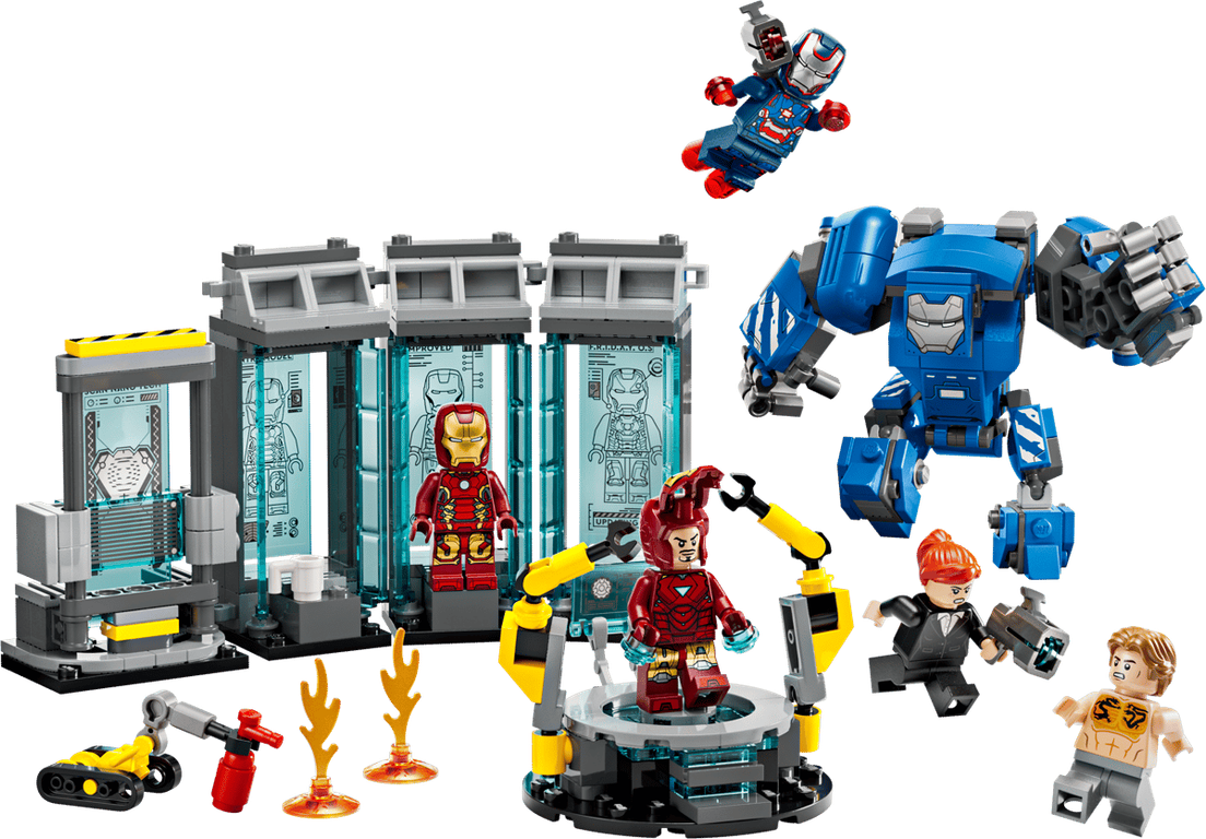 LEGO® Marvel Iron Man's Laboratory: Hall of Armor components