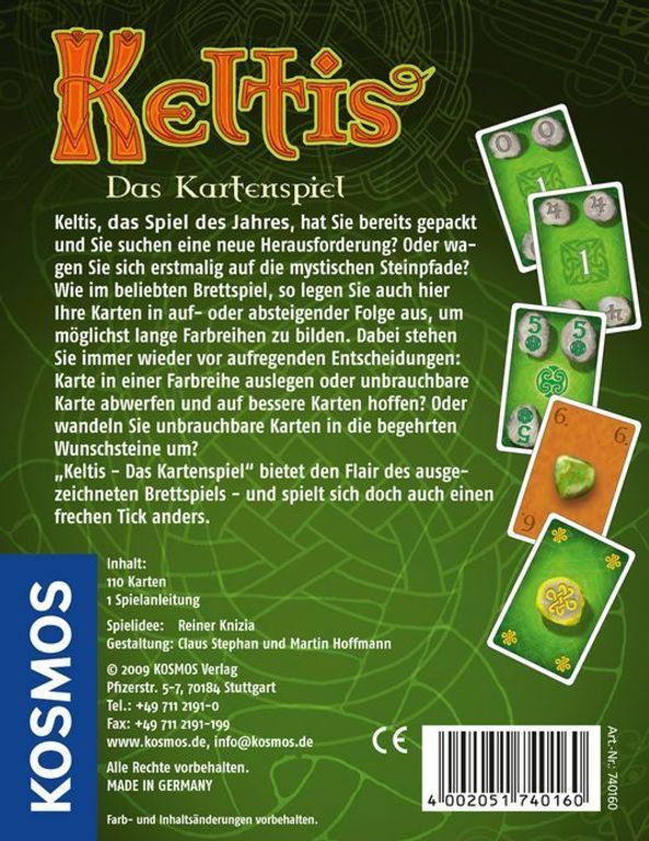 Keltis: Das Kartenspiel rückseite der box