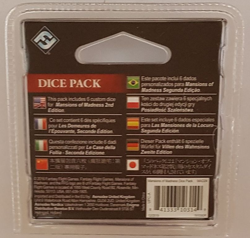 Mansions of Madness: Second Edition - Dice Pack back of the box