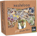 Redwood: 177 Wooden Tokens box
