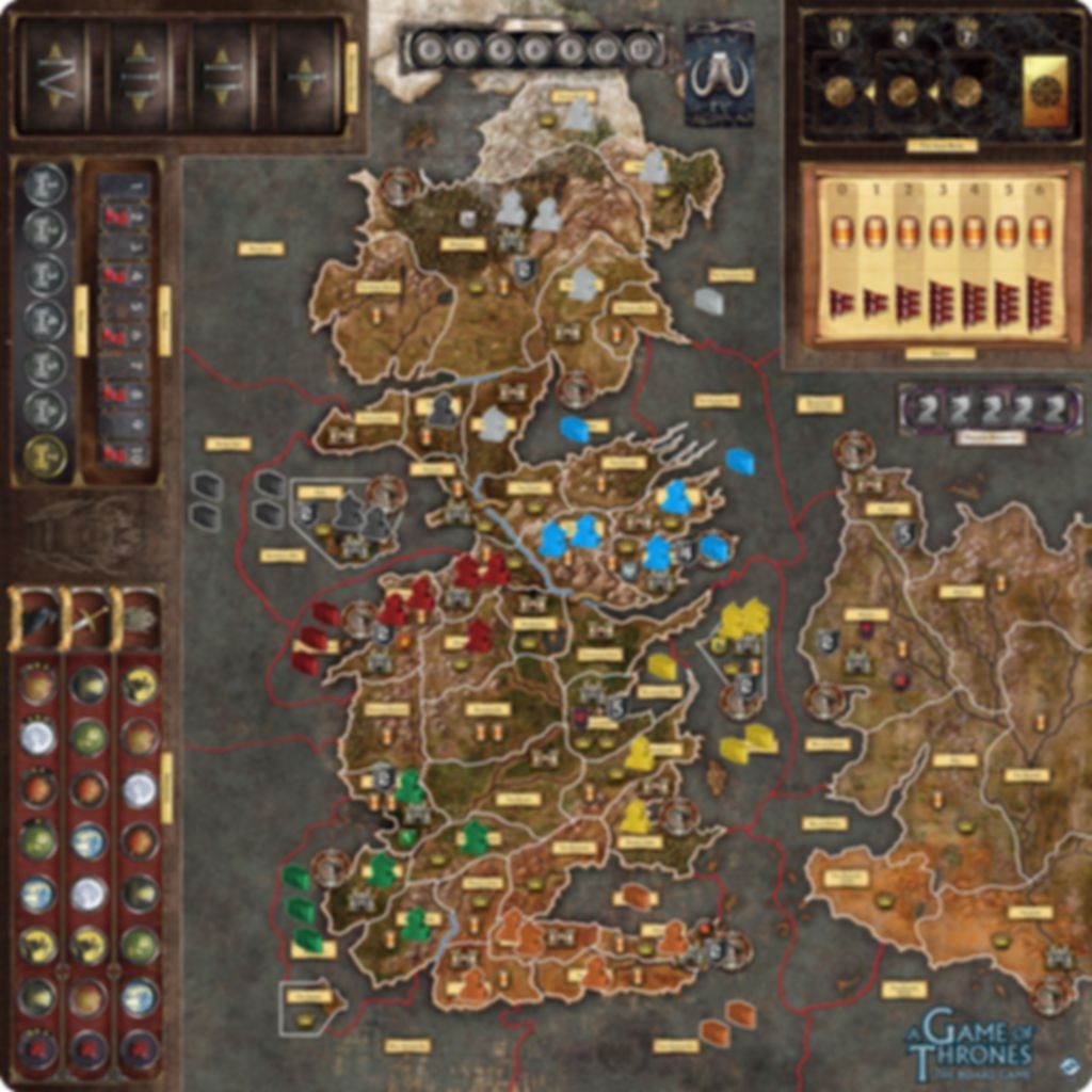 A Game of Thrones: Het Bordspel (Tweede editie) – Mother of Dragons uitbreiding spelbord