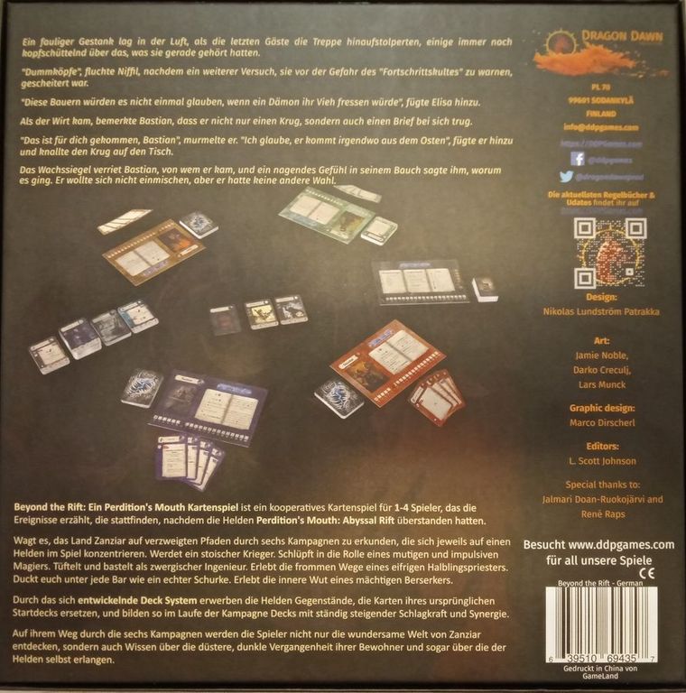 Beyond the Rift: A Perdition's Mouth Card Game rückseite der box