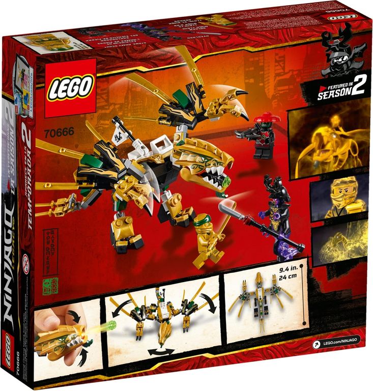 LEGO® Ninjago Dragón Dorado parte posterior de la caja