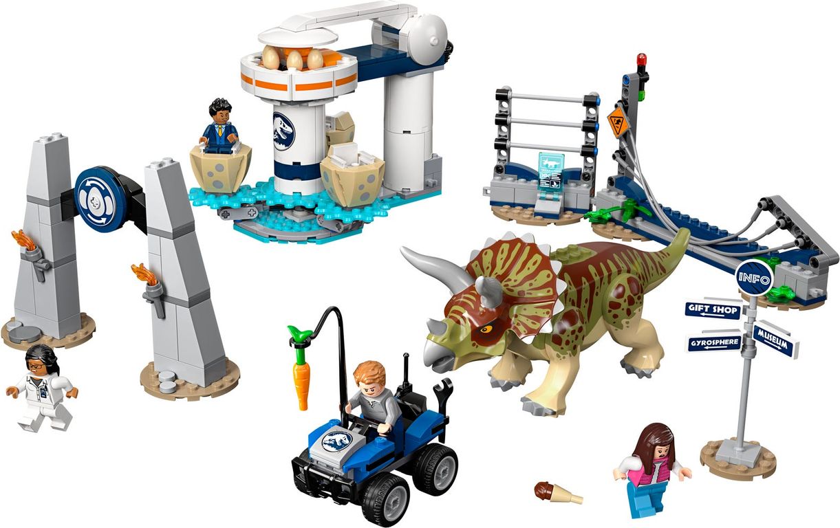LEGO® Jurassic World Triceratops Rampage components