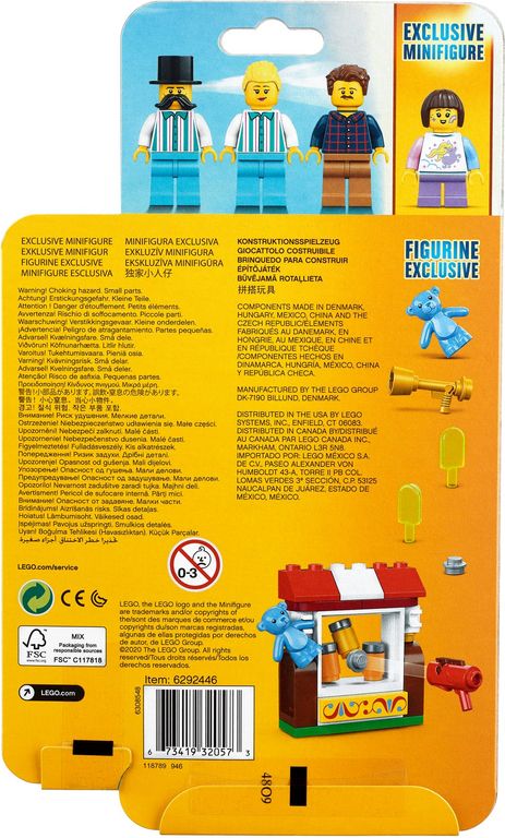 LEGO® Minifigures La fête foraine MF Lot d'accessoires dos de la boîte