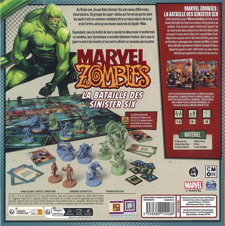 Marvel Zombies - La Bataille des Sinister Six dos de la boîte