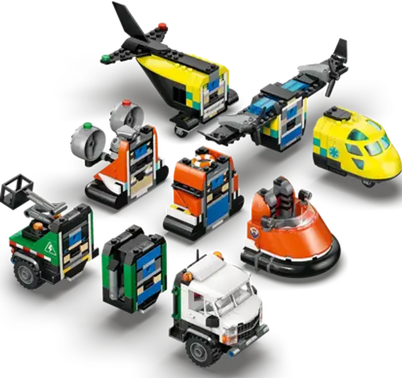 LEGO® City Airplane, Service Truck & Hovercraft Remix components