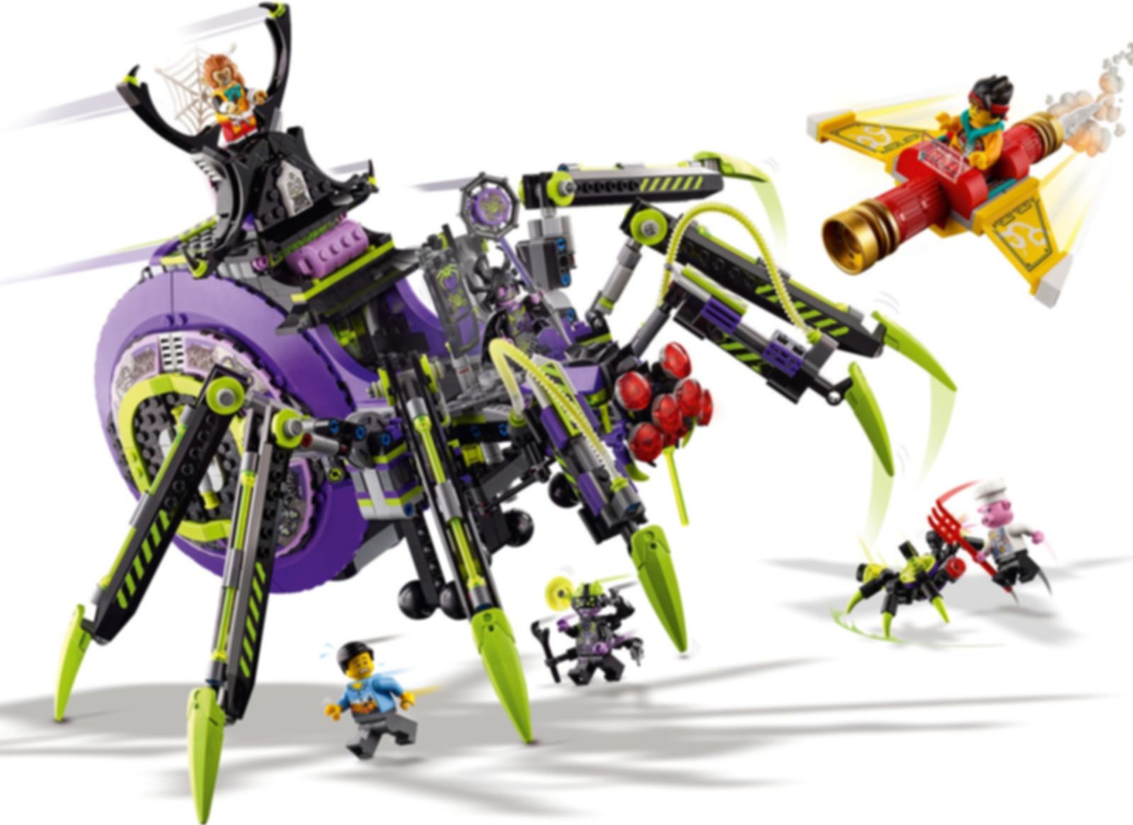 LEGO® Monkie Kid Arachnide basis van de spinnenkoningin speelwijze
